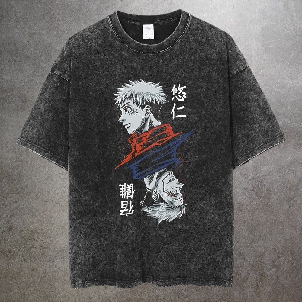 Anime Graphic Black Short Sleeve Tee